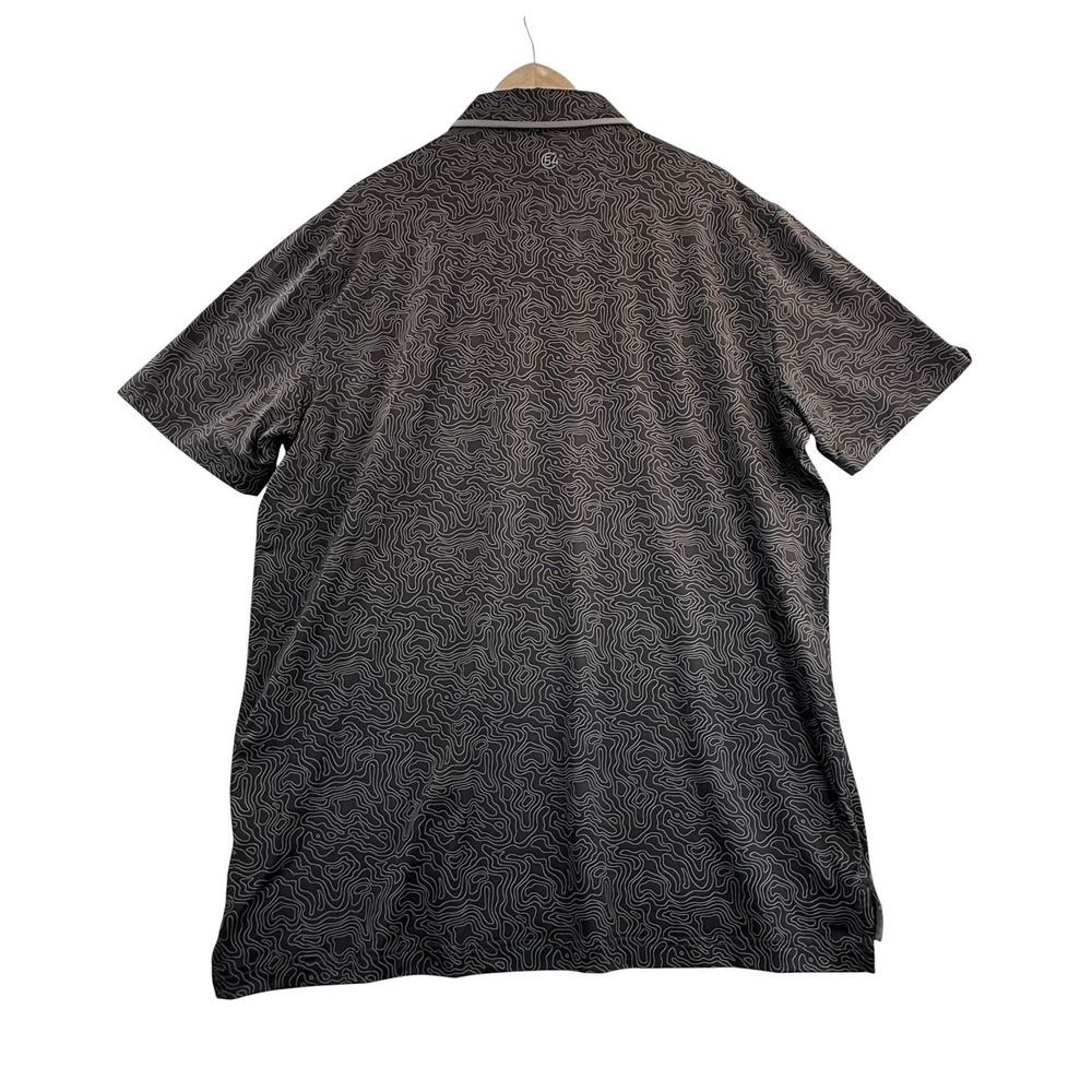 Chase 54 Fiddlers Creek Golf Polo Shirt Gray Topographic Print Size Large - Picture 2 of 8